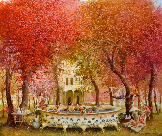 Garden with swimming pool